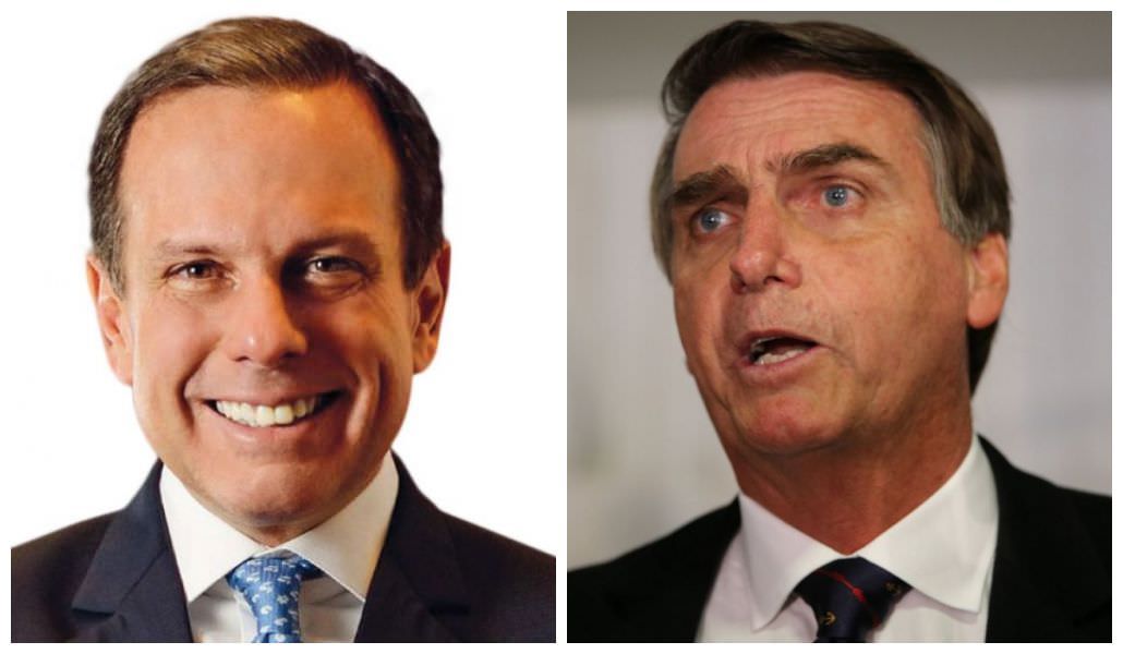 Cotados para 2018, Doria e Bolsonaro dividem palanque em evento militar