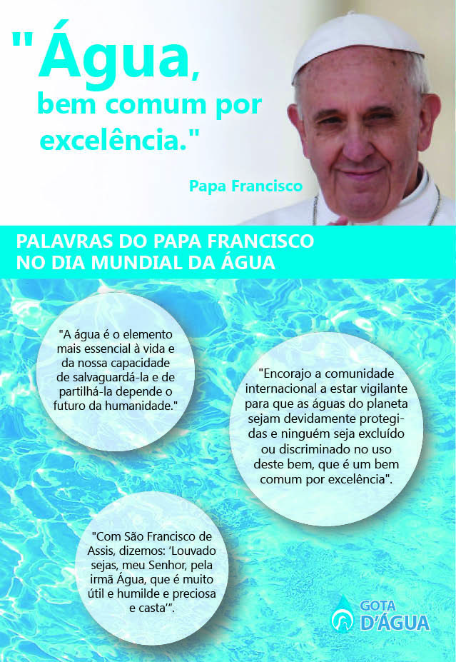 Papa Francisco pede esforço mundial para preservação da água