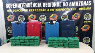 Dupla é presa com setenta quilos de cocaína no Aeroporto Eduardo Gomes