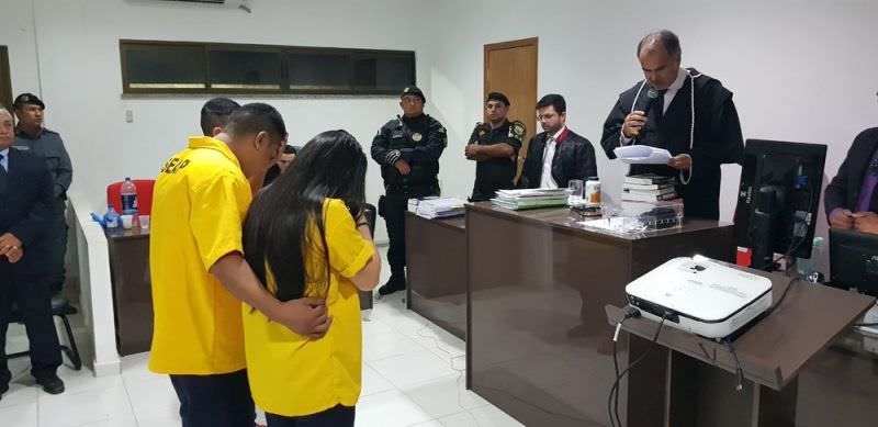 O casal foi condenado a 12 anos, 11 meses e 3 dias de prisão. (Foto: Divulgação/TJ-AM) Pai e madrasta são condenados pelo assassinato da menina Grazielly