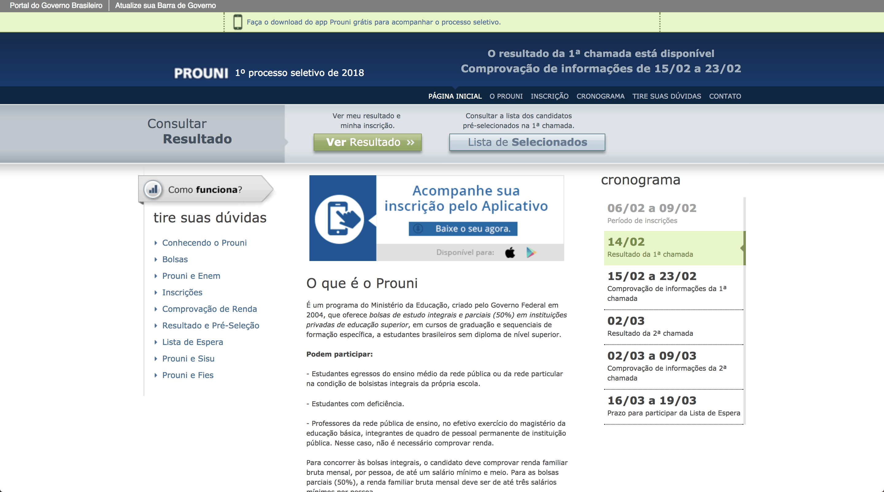 Após erro em site, MEC libera lista de aprovados do ProUni