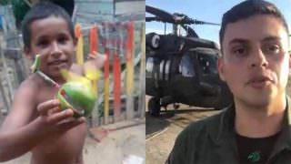 Mecânico de helicóptero de Manaus grava mensagem para garoto do AC