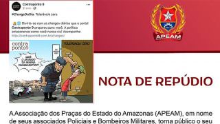 Associação de policiais emite nota de repúdio contra charge