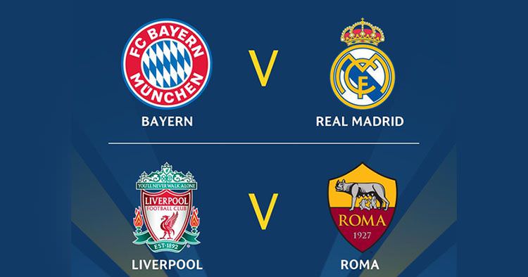 Semifinais definidas: Real encara Bayern e Liverpool joga com a Roma