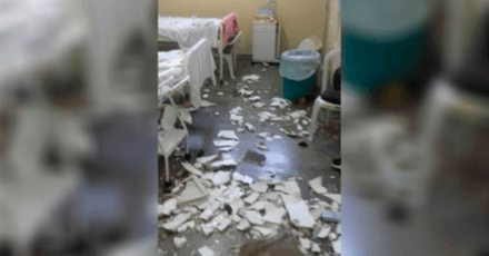 Forro de gesso da maternidade Moura Tapajós cai durante chuva