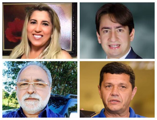 Filiados a partidos: Eliane Ferreira e Diego Afonso (parte superior). Condenados pela Justiça: José Aparecido e Dan Câmara (parte inferior) - Reprodução/Internet
