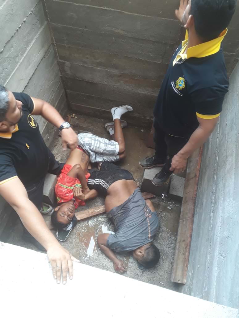 Operários caem de andaime durante obra em shopping de Itacoatiara