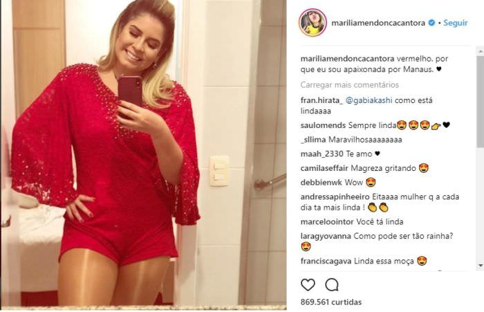 Em rede social, Marília Mendonça se declara para Manaus