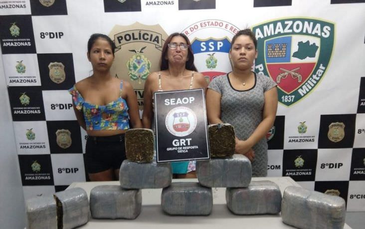 Traficantes são presas com 8 kg de maconha na Compensa