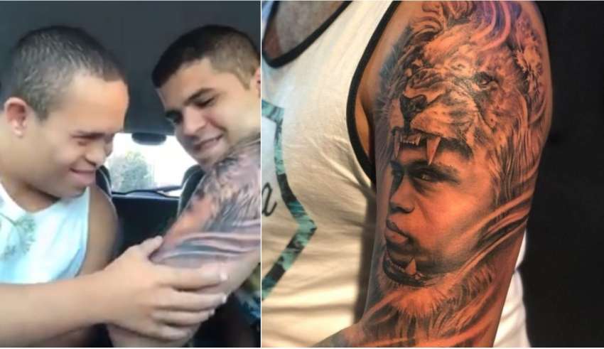 VÍDEO: Jovem tatua rosto do irmão que tem Síndrome de Down e emociona web