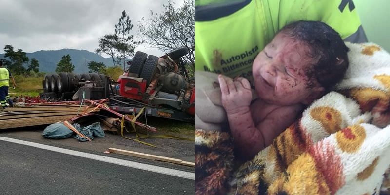 Bebê nasce após mãe ter barriga dilacerada em acidente grave