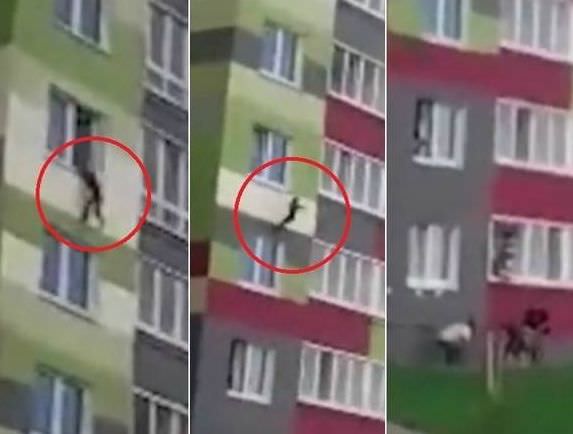 Menino cai do 7º andar e vizinhos aparam queda com cobertor; veja vídeo
