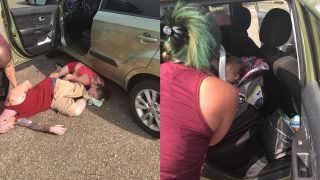 Casal salva bebê de carro trancado enquanto pais tinham overdose