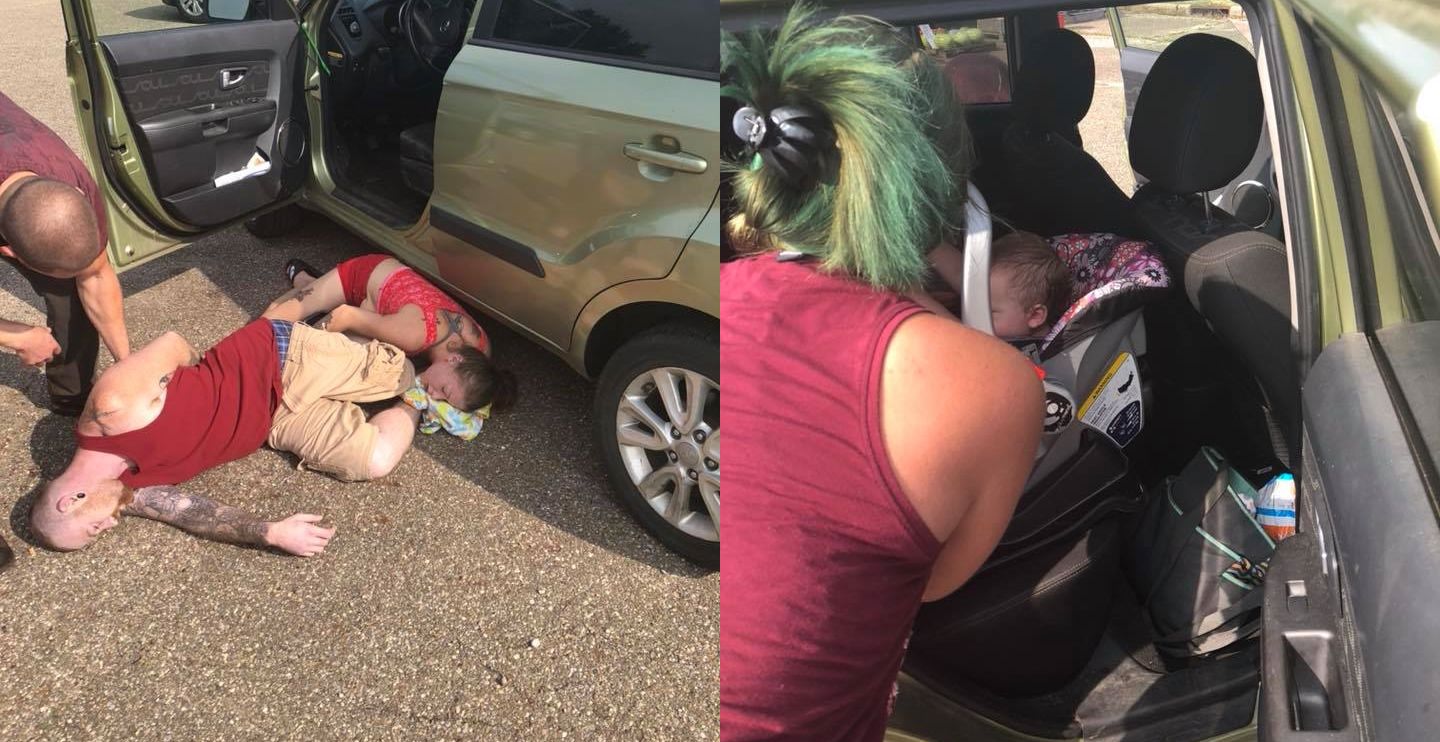 Casal salva bebê de carro trancado enquanto pais tinham overdose