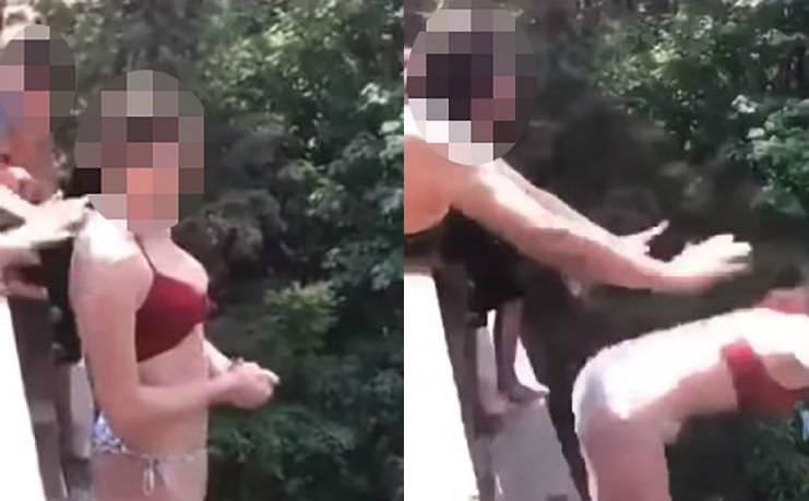 Vídeo flagra 'amigo' empurrando garota de 16 anos de ponte de 20 metros