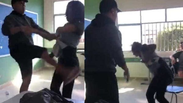 Vídeo mostra aluna sendo espancada em sala de aula