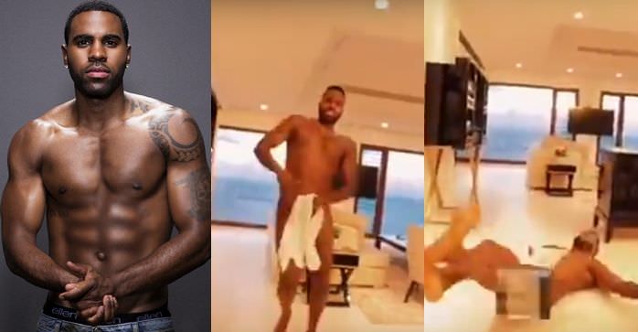 Jason Derulo surpreende por levar um tombo nu; veja vídeo