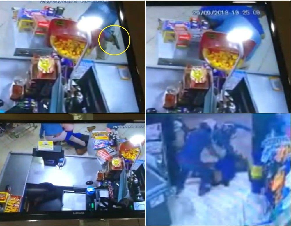 Cliente é esfaqueado ao dar 'mata-leão' em bandido durante assalto em mercado