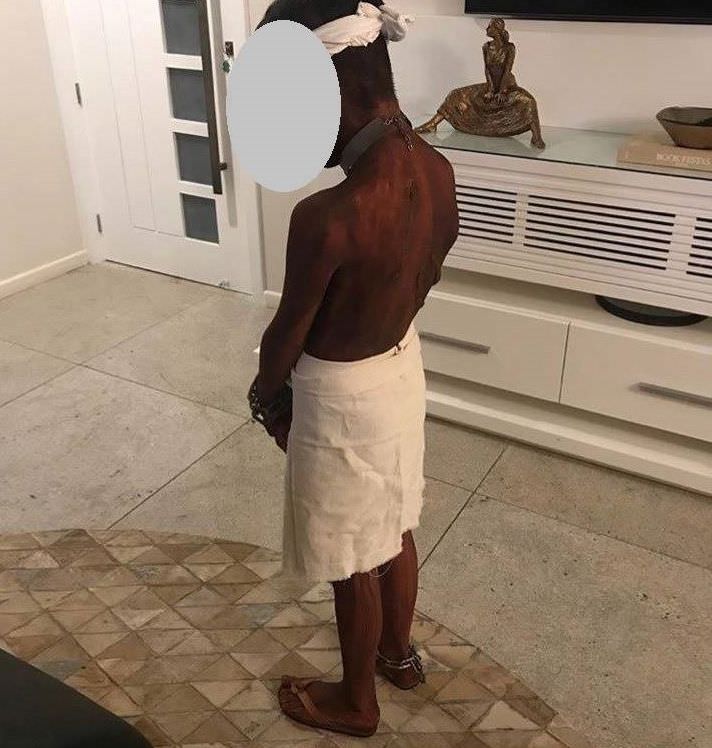 Mãe fantasia filho de escravo acorrentado e gera revolta na web