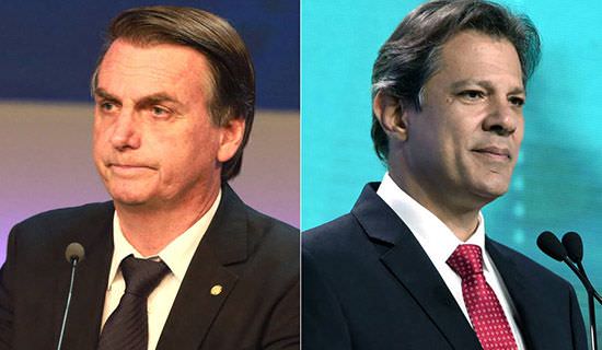 Pesquisa Datafolha mostra queda de 6 pontos entre Haddad e Bolsonaro