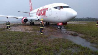 Avião venezuelano derrapa e atrasa voos no Eduardo Gomes