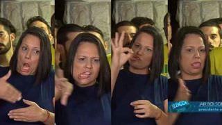 Entenda por que é errado fazer piada das expressões faciais da intérprete de Libras de Bolsonaro