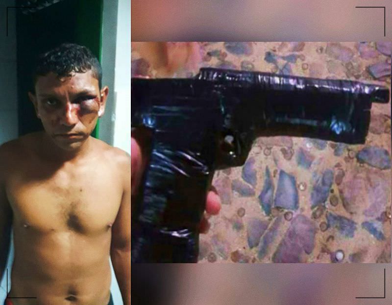 Homem é espancado após praticar assalto com arma de papelão