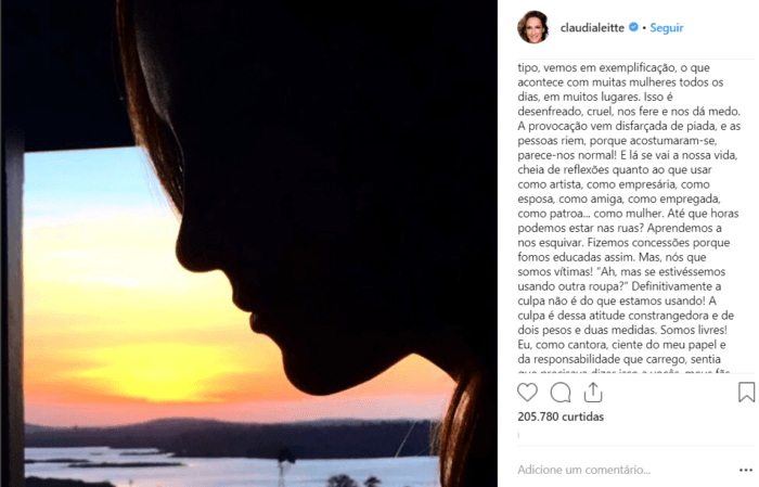 Famosas manifestam apoio a Claudia Leitte nas redes sociais