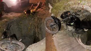 Durante fuga, suspeitos de assalto caem com moto em bueiro em Manaus
