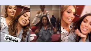 Em Las Vegas, Anitta encontra Thalia e fãs pedem dueto; veja vídeo