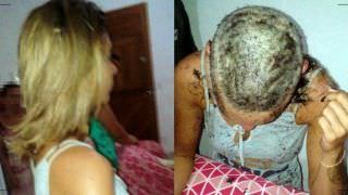 Homens raspam cabelo de mulher alegando que ela traiu marido preso; veja vídeo
