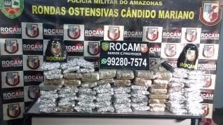 Polícia Militar do Amazonas prende dupla com 60kg de drogas