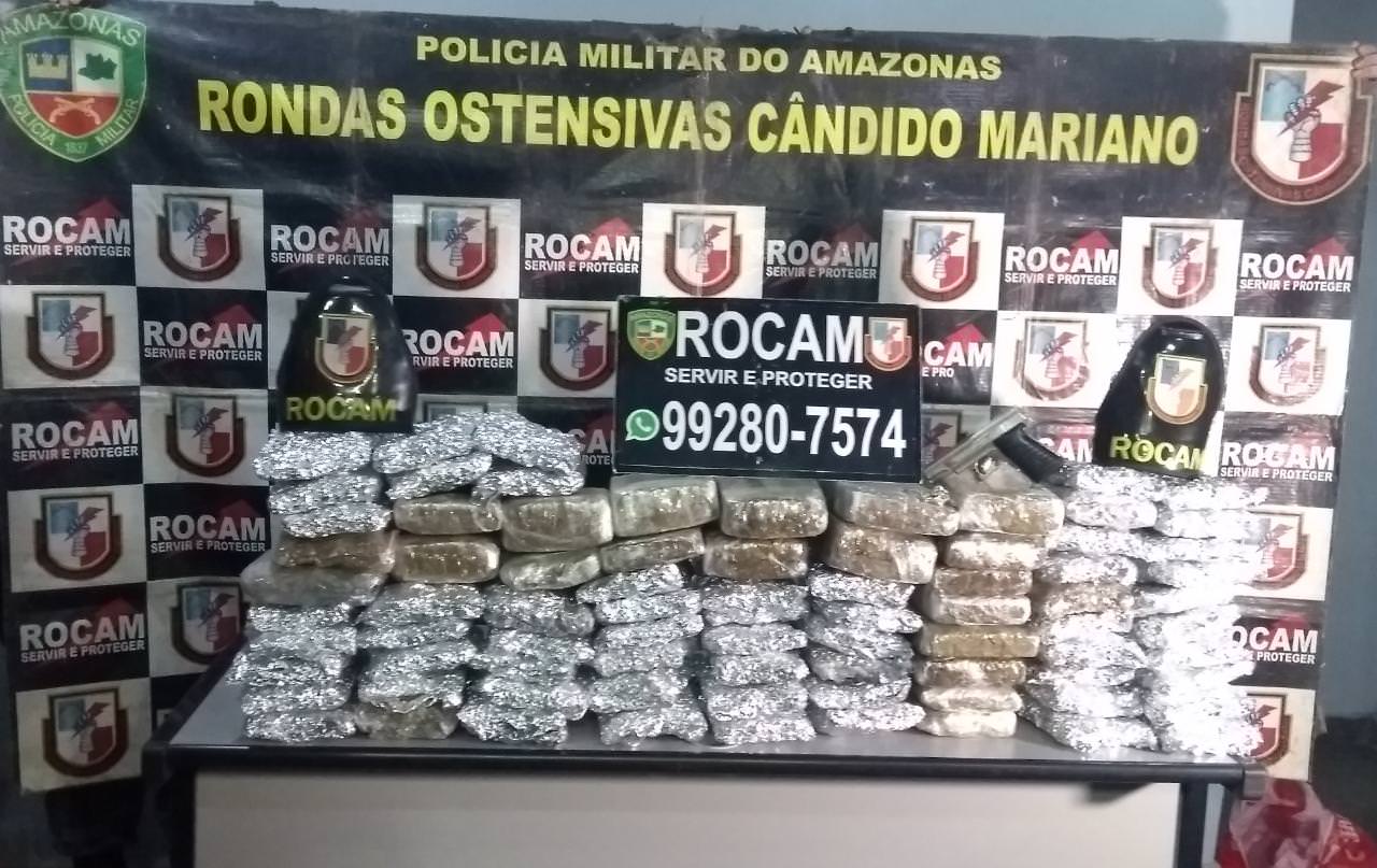 Polícia Militar do Amazonas prende dupla com 60kg de drogas