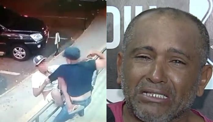 Segurança de farmácia filmado matando morador de rua chora ao ser preso