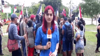 Indígenas fazem manifestação em frente à sede do Governo