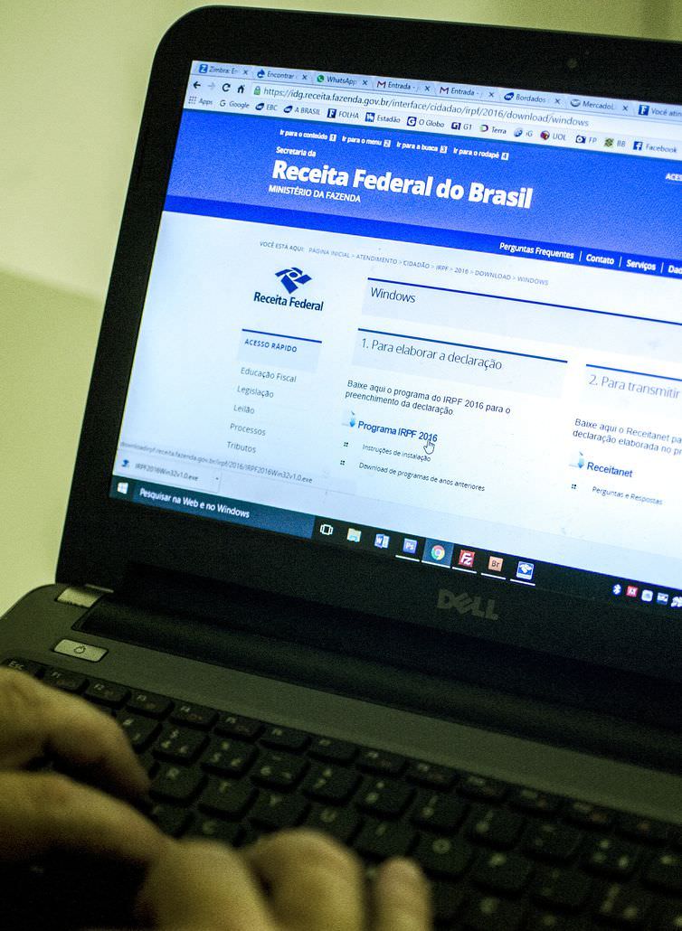 Programa para receber declaração do IR estará disponível segunda-feira