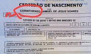Pai fanático pelo Corinthians põe nome do filho de ‘Corinthienzo’