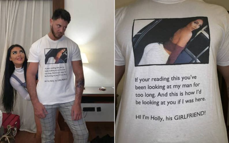 Com ciúmes, jovem obriga namorado a usar camiseta com foto dela