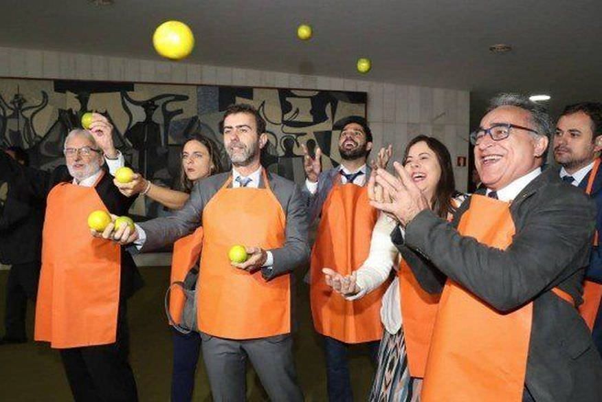 Oposição provoca Bolsonaro e leva cartazes e laranjas na Câmara