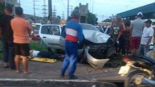 Duas pessoas ficam lesionadas em acidente na Torquato Tapajós