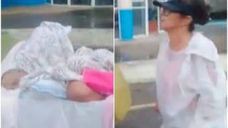 Mulher usa carrinho de mão para levar marido com tumor no cérebro ao hospital