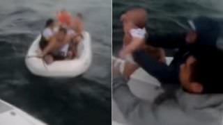 Família com bebê é resgatada de bote à deriva após naufrágio; Veja vídeo