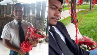 Jovem distribui rosas que daria para namorada após ter pedido de casamento negado