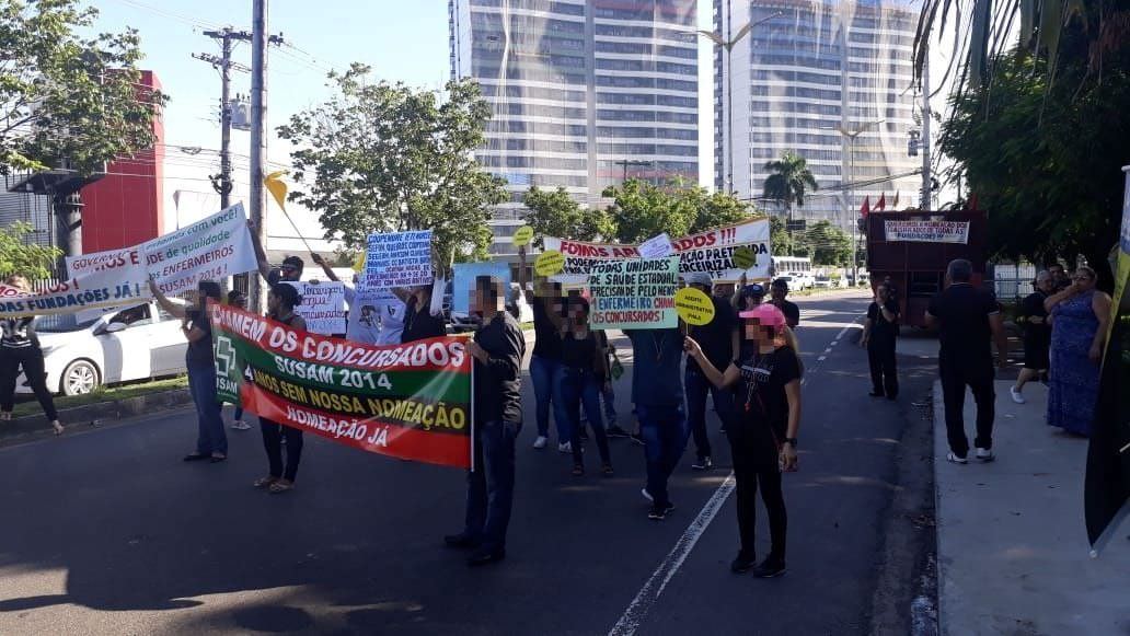 Concursados da Susam realizam protesto: "4 anos sem nossa nomeação"