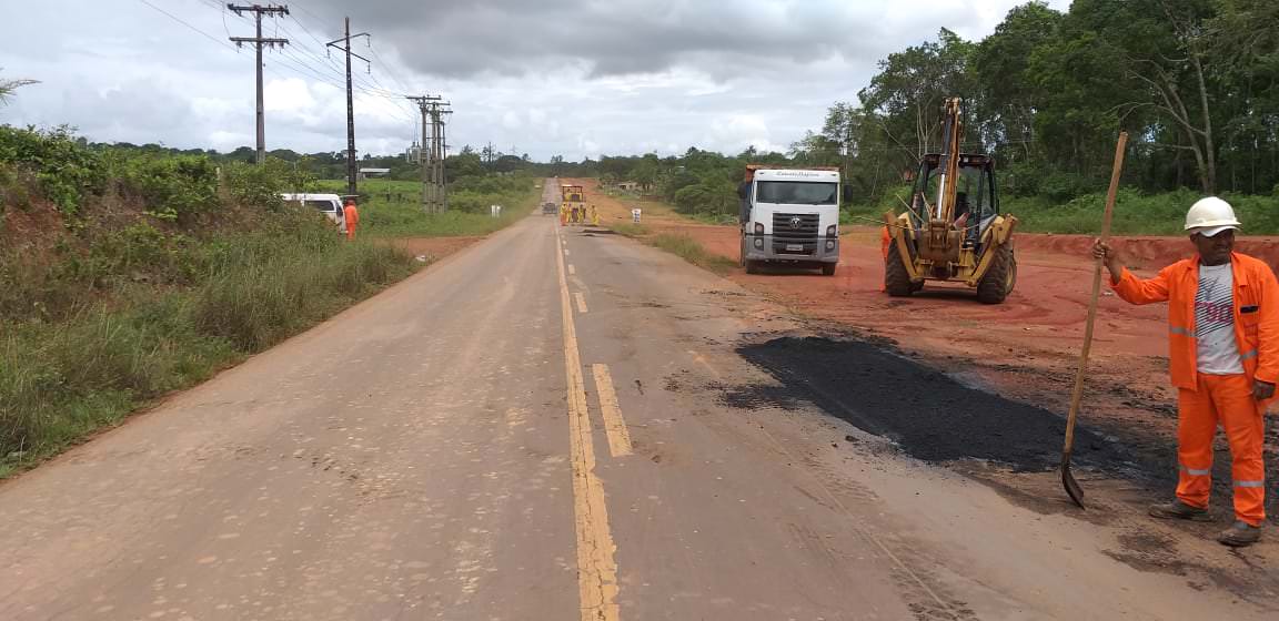 Trecho da AM-070 passa por obra de recuperação