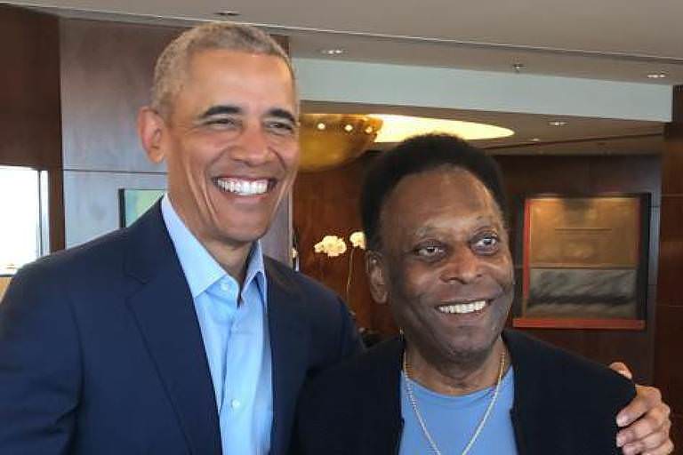 Barack Obama conhece o ‘Rei’ Pelé em São Paulo