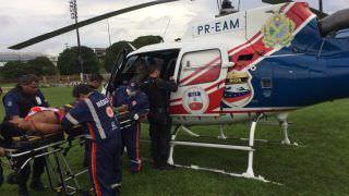 Helicóptero auxilia em resgate de jovem picado por cobra no AM