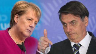 Bolsonaro tem encontro rápido com Angela Merkel