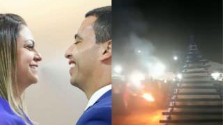 Prefeito é atingido por explosão de fogueira em festa junina; veja vídeo