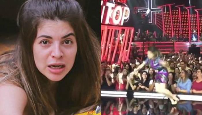 Gessica Kayane cai no chão e fica ferida durante gravação do 'Só Toca Top'